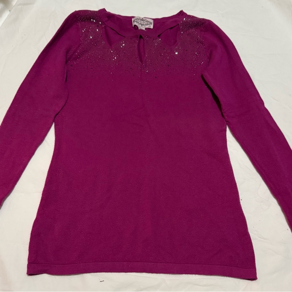 Olivers Fuchsia Long Sleeve Top with Keyhole Design